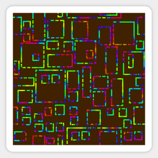 Rainbow Blocks on Brown 5748 Sticker